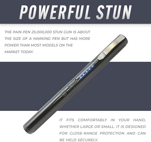 Streetwise Pain Pen 25,000,000 Stun Gun for Self Defense - Tactical Stun Pen for Women and Men, USB Rechargeable, Battery Indicator, Durable Clip, Compact and Concealable for Protection