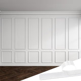 Pangda 6 Set Peel and Stick Wall Molding Kit, Premade Accent Molding Wainscoting Panel for Interior Wall Moulding Decor, Ready to Assemble Wainscoting Accent Panel (54 x 24 in)