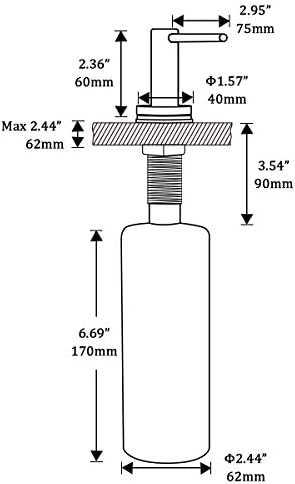 Matte Black Kitchen Sink Soap Dispenser GAPPO Countertop Pump Hand Lotion Built in Bottle Upgrade Stainless Steel Screw