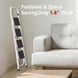 HBTower Step Ladder Folding Step Stool for Adults with Anti-Slip Pedal,330 lbs Capacity for Kitchen, Home,White