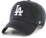 47 Brand MLB Black White Primary Logo Clean Up Adjustable Baseball Cap Hat, Adult One Size Fits All