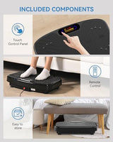 Vibration Plate Exercise Machine, Vibration Plate Platform for Lymphatic Drainage, 200 Adjustable Speeds Power Shaping Vibrating Plate Helps Weight Loss, Shaping, Max Weight 450 Lbs