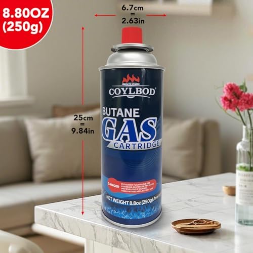 Butane Gas, Butane Fuel Canister, 99.99% Pure Butane Canister with Explosion Proof - RVR System, Butane Fuel for Camping Stove, Kitchen Torch Head (3 Can)