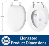 Mayfair Padded Toilet Seat, Cushioned Soft Vinyl over Wood Core Seat, Secure Hinges, Easy Clean, Elongated, White