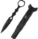 Portable Fixed Blade Knife With Sheath 440c Steel Blade Camping Knife Outdoor With Kydex Sheath In Black And White (Black)