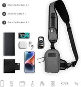 Mini Sling Bag for Men-Crossbody Bag with Shoulder Straps for Women-Multipurpose Keyholder Travel Backpack for Hiking