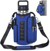 icolor Magnetic Gym Bag Water Bottle Carrier Holder with Phone Pockets & Shoulder Strap,5 Built-in Magnets Gym Bottle Pouch Sleeve,Magnetic Bag Gym Accessories Organizer for Men Women