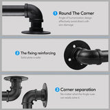 Pipe Stair Handrail, 3 Ft Metal Staircase Handrail, Black Galvanized Industrial Iron Hand Rail for Indoor & Outdoor Wall Mount Support, Wall Hand Railing,Safety Handle, Steps Baluster(HR01)