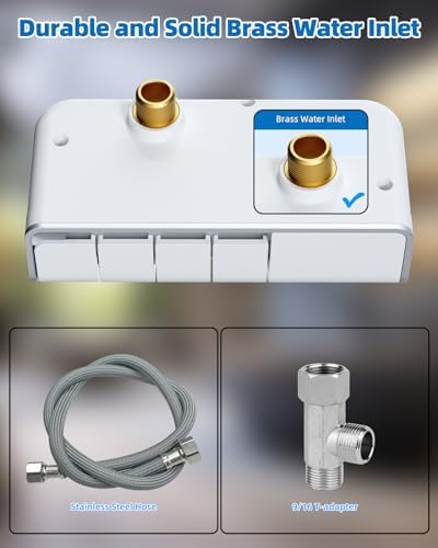 Hibbent Bidet Attachment for Toilet, Non-Electric Dual Nozzle for Frontal & Rear Wash, Adjustable Water Pressure Control, Fresh Water Bidet Toilet Seat, Self Cleaning Water Sprayer, White