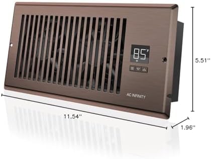 AC Infinity AIRTAP T4 Bronze, Register Booster Fan for 4” x 10” Register Holes, Improves Heating & Cooling from AC Vents, with 10-Level Speeds and Bluetooth Integrated App Control