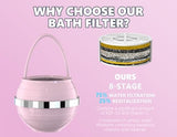 Bathtub Water Filter for Tub with Overflow,2,500 Gallons of Filtration,8 Stages Bath Filter,Remove contaminants,Chlorineand Fluoride,Hardwater Softener,BPA Free(Upgrade Version),Pink