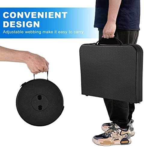 Retractable Small Folding Table and Stool Set, Portable Camping Foldable Table Lightweight Yet More Sturdy with Adjustable Stool for Outdoor Picnic, Beach, Camp, Also Ideal as Lap Desk, Bed Table