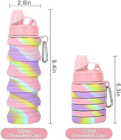 Collapsible Water Bottles Travel water bottle Sports Portable Sport Water Bottle Reusable Water Bottles comes with mountaineering Buckle 500ml silicone Water-proof camping water bottle