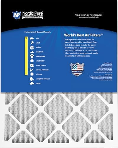 Nordic Pure 16x25x1 (15 1/2 x 24 1/2 x 3/4) Pleated MERV 10 Air Filters 6 Pack