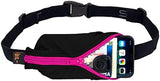 SPIbelt Original Pocket Running Belt for Women Men, Phone Holder for Running, Running Fanny Pack, Holder for Phone, Running Waist Pack, Expandable, Adjustable. Black with Hot Pink Zipper