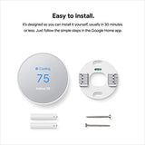 Google Nest Thermostat - Smart Thermostat for Home - Programmable Wifi Thermostat - Snow (Renewed)