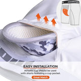 COOLOMG Youth Boys Compression Shorts with Protective Cup Sliding Underwear for Baseball Football Lacrosse Hockey