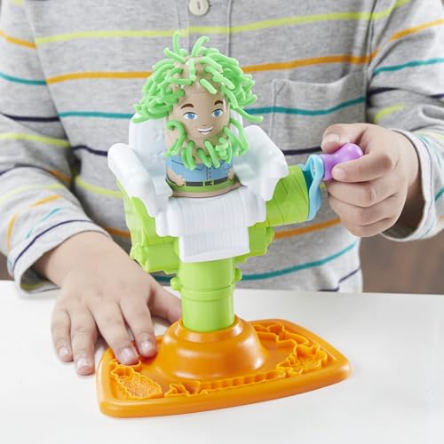 Play-Doh Buzz 'n Cut Fuzzy Pumper Barber Shop Set, Electric Buzzer, 5 Colors of 2-Ounce Cans, Preschool Toys, Christmas Gifts Girls & Boys, Ages 3+ (Amazon Exclusive)