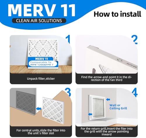(6 Pack) 20x25x1 Furnace Air Filters, MPR 1200 & FPR 7, MERV 11 Pleated Air Filter (Actual Size: 19 3/4"x 24 3/4" x 3/4")