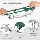 Crampons Ice Cleats Traction Snow Grips for Boots Shoes Women Men Anti Slip 19 Stainless Steel Spikes Safe Protect for Hiking Fishing Walking Climbing Mountaineering