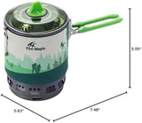 Fire-Maple "Fixed Star 3" Personal Cooking System | Pot/Jet Burner Stove System with Electric Ignition | Ideal for Hiking, Camping, Backpacking, Fishing, Hunting Trips and Emergency Use, Green