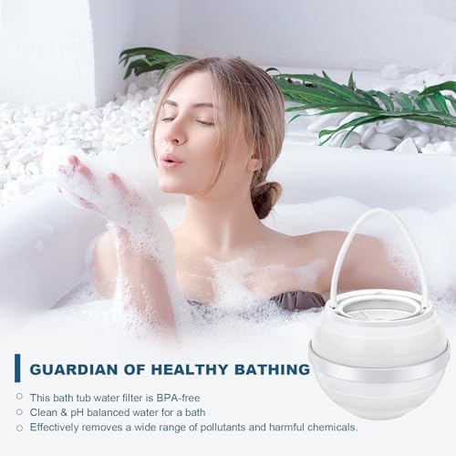 Bath Filter for Tub - 8 Stages Bath Filter- Removes Hundreds of Contaminants, BPA Free, Purify Your Bathwater for Healthier Skin and Hair