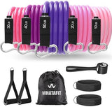 WHATAFIT Resistance Bands, Exercise Bands，Resistance Bands for Working Out, Work Out Bands with Handles for Men and Women Fitness, Strength Training Home Gym Equipment