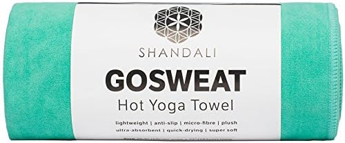 Shandali GoSweat Non-Slip Hot Yoga Towel with Super-Absorbent Soft Suede Microfiber in Many Colors, for Bikram Pilates and Yoga Mats.