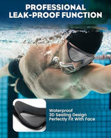 Rantizon Swim Goggles 2 Pack, Wide View Anti Fog&UV Swimming Goggles for Audlt, No Leaking Pool Accessories for Men Women Kid