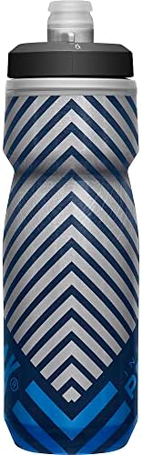 CamelBak Podium Chill Insulated Bike Water Bottle - Easy Squeeze Bottle - Fits Most Bike Cages - 21oz, Navy Stripe