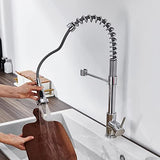 Kitchen Faucet Head Replacement with 15 Adapters, 3 Function Pull Down Kitchen Faucet Spray Head, Pull Out Kitchen Sink Tap Sprayer Nozzle, Chrome, Plastic