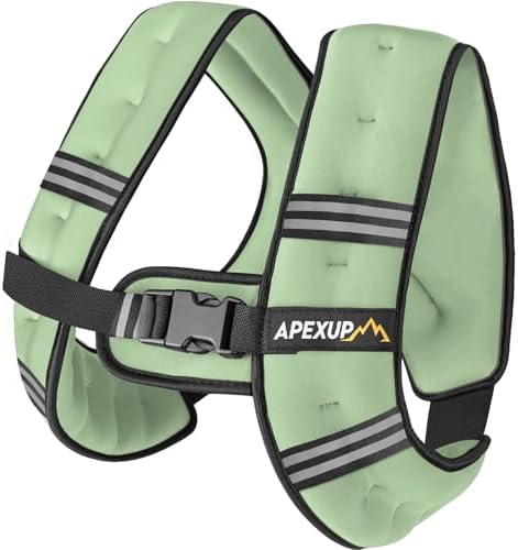 APEXUP Weighted Vest with 5lbs/10lbs/15lbs/20lbs/25lbs/30lbs Weights and Reflective Stripe, Weight Vest Men Women for Workout, Strength Training, Running