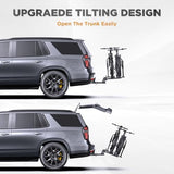 TANX Bike Racks for Ebikes,Fat Tire Bike Rack for Tow Hitch 2-Bike 200 lbs Capacity,Hitch Bike Rack for Heavy E Bike, Wobble Free Smart Tilting Platform Style Bike Rack for Standard, 2 inch Receiver