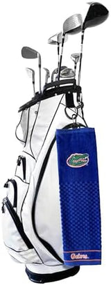 Team Golf NCAA Embroidered Golf Towel, Checkered Scrubber Design, Embroidered Logo