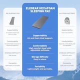 Elegear Air & Foam Camping Sleeping Pad, HexaFoam Camping Mattress Pad with Built-in Foot Pump Memory Foam Camp Pad 4-Season Camp Sleeping Mat for Travel/Car/Tent