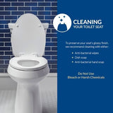 Mayfair Padded Toilet Seat, Cushioned Soft Vinyl over Wood Core Seat, Secure Hinges, Easy Clean, Round, White