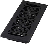 Decor Grates ST410 Scroll Design Floor Register, 4x10 Inches, Textured Black