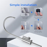 Waterdrop Filtered Water Faucet, Drinking Water Faucet, Reverse Osmosis Faucet, RO Faucet, RO Water Faucet, Water Filter Faucet for Kitchen Sink, Water Dispenser Faucet, Stainless Steel, Lead-Free