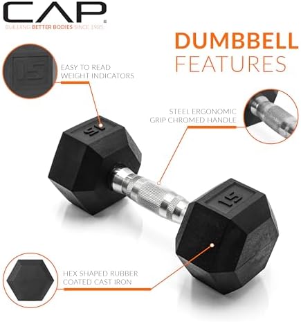 CAP Barbell Coated Dumbbell Weight | Multiple Options Pairs & Sets