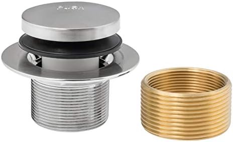 Artiwell Tip-Toe Tub Trim Set with Two-Hole Overflow Faceplate, Replacement Bath Drain Trim Kit with 2-Hole Overflow Faceplate and Universal Fine/Coarse Thread (Brushed Nickel)