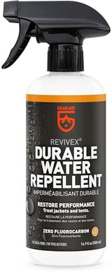GEAR AID Revivex Durable Water Repellent (DWR) Spray for Restoring Waterproofing on Rainwear, Gore-TEX, Soft Shells, Waders, Tents, Ski, Paddle and Camping Gear, Various Sizes Available
