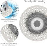 LEKEYE Shower Drain Hair Catcher/Shower Drain Cover/Drain Protector for Pop-Up & Regular Drains(Light Gray)