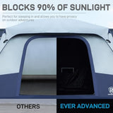 EVER ADVANCED 10 Person Camping Blackout Tent, Multi Room Tent for Family, Large Tents with Rainfly and Carry Bag, 2 Doors, Water-Resistant, 14ft x 10ft x 84in