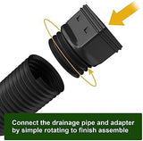 Rain Gutter Downspout Extensions, Downspout Extender for Rainwater Drainage Flexible, Down Spout Drain Extension Pipe and Extendable from 21 to 66 Inches (Black)