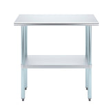 AmGood 14 in. x 36 in. Stainless Steel Work Table | Metal Kitchen Food Prep Table | NSF