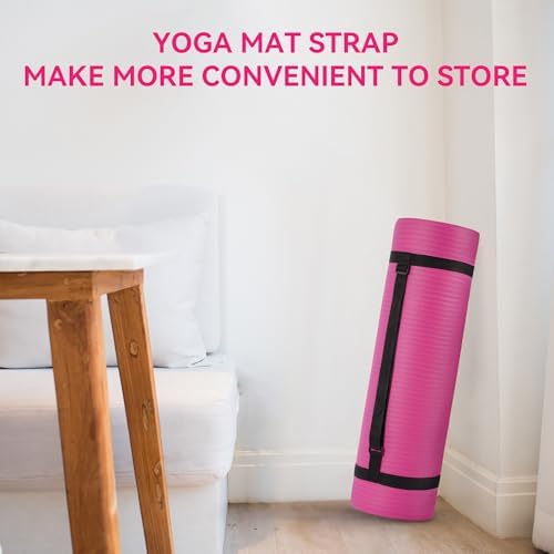 Yoga Mat, 1/2-Inch Extra Thick High Density Exercise Mat, Anti-Tear Exercise Yoga Mat with Carrying Strap, Suitable for Various Yoga Exercises