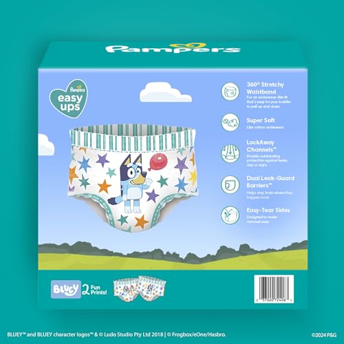 Pampers Training Pants - Easy Ups Boys & Girls Bluey - Size 2T-3T, 140 Count, Children's Potty Underwear (Packaging May Vary)