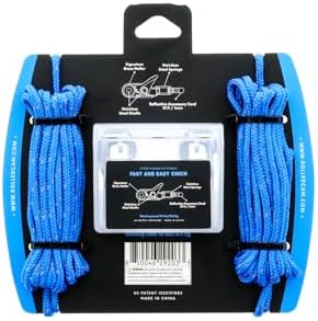 Cord and Rope Tightening and Cinching Tool with Rollercam Technology - Easy Secure Tie Down for Outdoor, Camping, and Boating Guy Lines - 6-Pack Includes Accessory Cord and Carry Case