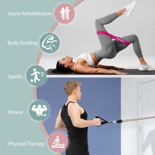 VEICK Resistance Bands, Exercise Bands, Workout Bands Set for Working Out with Handles for Men Women, Elastic Exercising Bands for Fitness Weights Work Out at Home Gym