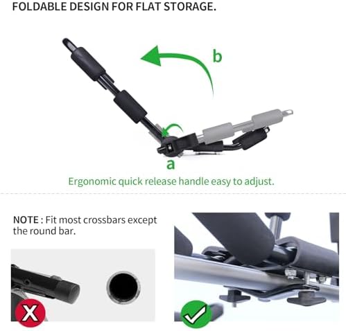 Leader Accessories Folding Kayak Rack 4 PCS/Set J Bar Car Roof Rack for Canoe Surf Board SUP On Roof Top Mount on SUV, Car and Truck Crossbar with 4 pcs Tie Down Straps